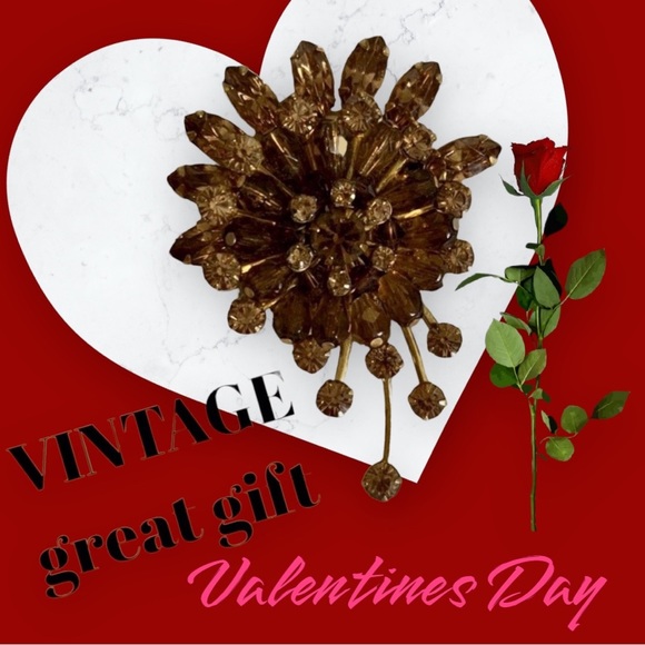 😄MIRIAM HASKELL vintage PIN BROOCH SIGNED RARE GOLD jewelry MOTHERS DAYgift